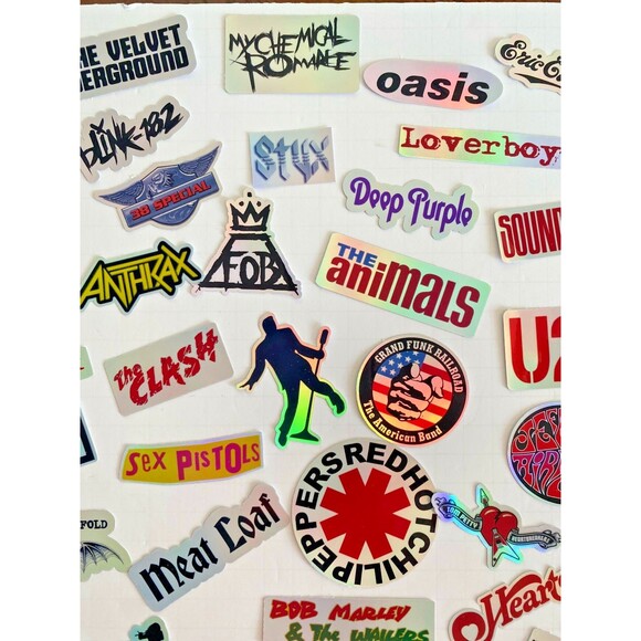 50 Classic Rock Stickers 60s 70s 80s 90s Rock & Roll Waterproof HIGH QUALITY!!!! - Picture 4 of 7